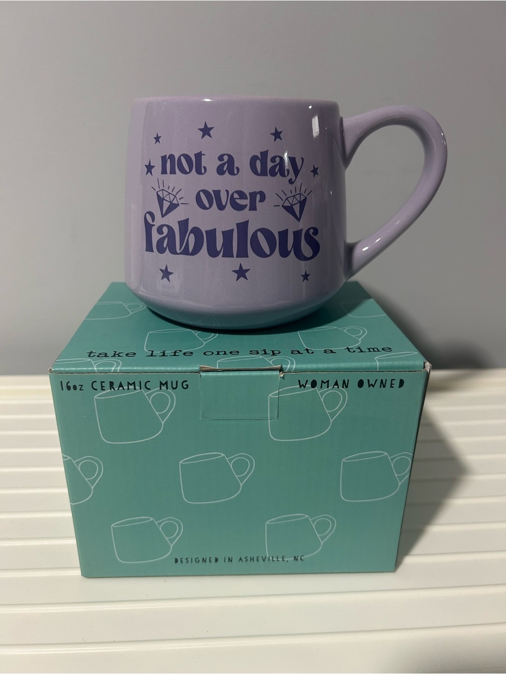 NEW “not a day over fabulous” ceramic mug 💎